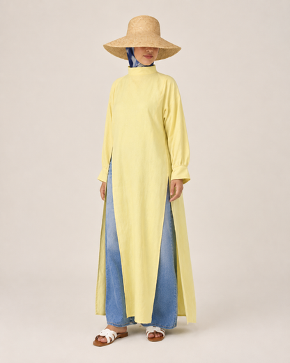Liquette longue TAHARA en lin avec pantalon ample